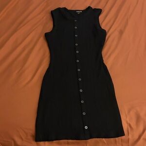 Justify Black Sleeveless Button-Front Mini Dress